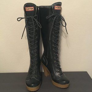 Hunter Lapin Lace Up Rainboots 7M